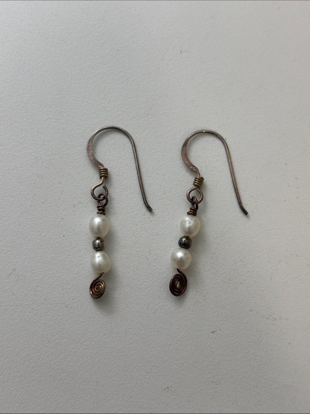 Pearl Style Drop Earrings Wire Hook Dangle Boho Vintage Inspired
